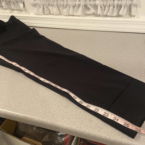 Rene Lezard Womens Sz 38 Wool Blend Dress Pant Straight Leg Pockets Cuffed Black - Picture 8 of 10